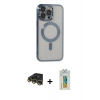 MARSİLYAN™- iPhone 14 Pro Max Kılıf Nova Işık Özel Seri - Siyah Polymer Nano Ekran Koruyucu + Raze Metal Kamera Lens - GD