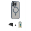 MARSİLYAN™- iPhone 14 Pro Max Kılıf Nova Işık Özel Seri - Siyah Polymer Nano Ekran Koruyucu + Raze Metal Kamera Lens - GS