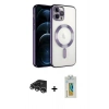 MARSİLYAN™- iPhone 14 Pro Max Kılıf Nova Işık Özel Seri - Siyah Polymer Nano Ekran Koruyucu + Raze Metal Kamera Lens - GS