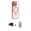 MARSİLYAN™- iPhone 14 Pro Max Kılıf Nova Işık Özel Seri - Siyah Polymer Nano Ekran Koruyucu + Raze Metal Kamera Lens - GS