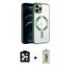 MARSİLYAN™- iPhone 14 Pro Max Kılıf Nova Işık Özel Seri - Siyah Polymer Nano Ekran Koruyucu + Turuncu PVD Metal Kamera Lens