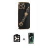 MARSİLYAN™- iPhone 14 Pro Max Kılıf Nova Işık Prime - Şeffaf 360 Full Body Arka Koruyucu + PVD Metal Kamera Lens - TU