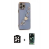 MARSİLYAN™- iPhone 14 Pro Max Kılıf Nova Işık Prime - Şeffaf 360 Full Body Arka Koruyucu + PVD Metal Kamera Lens - TU