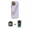 MARSİLYAN™- iPhone 14 Pro Max Kılıf Nova Işık Prime - Şeffaf 360 Full Body Arka Koruyucu + PVD Metal Kamera Lens - TU