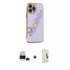 MARSİLYAN™- iPhone 14 Pro Max Kılıf Nova Işık Prime - Şeffaf Pasifik Cam Ekran Koruyucu + Derin Mor Bilvis Titan Kamera Lens