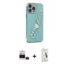MARSİLYAN™- iPhone 14 Pro Max Kılıf Nova Işık Prime - Şeffaf Pasifik Cam Ekran Koruyucu + Derin Mor Bilvis Titan Kamera Lens