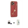 MARSİLYAN™- iPhone 14 Pro Max Kılıf Nova Işık Prime - Şeffaf Pasifik Cam Ekran Koruyucu + Derin Mor Bilvis Titan Kamera Lens