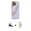 MARSİLYAN™- iPhone 14 Pro Max Kılıf Nova Işık Prime - Şeffaf Pasifik Cam Ekran Koruyucu + Gümüş Bilvis Titan Kamera Lens