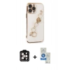 MARSİLYAN™- iPhone 14 Pro Max Kılıf Nova Işık Prime - Şeffaf Royal Nano Ekran Koruyucu + PVD Metal Kamera Lens - TU