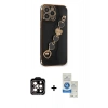 MARSİLYAN™- iPhone 14 Pro Max Kılıf Nova Işık Prime - Şeffaf Royal Nano Ekran Koruyucu + PVD Metal Kamera Lens - TU