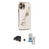 MARSİLYAN™- iPhone 14 Pro Max Kılıf Nova Işık Prime - Şeffaf Royal Nano Ekran Koruyucu + Raze Metal Kamera Lens - GD