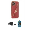 MARSİLYAN™- iPhone 14 Pro Max Kılıf Nova Işık Prime - Siyah 18D Cam Ekran Koruyucu + Raze Metal Kamera Lens - GS