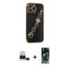 MARSİLYAN™- iPhone 14 Pro Max Kılıf Nova Işık Prime - Siyah 360 Mat Full Body Arka Koruyucu + Bilvis Titan Kamera Lens - SH