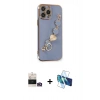 MARSİLYAN™- iPhone 14 Pro Max Kılıf Nova Işık Prime - Siyah 3D Antistatik Cam Ekran Koruyucu + Bilvis Titan Kamera Lens - GD