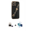 MARSİLYAN™- iPhone 14 Pro Max Kılıf Nova Işık Prime - Siyah 3D Antistatik Cam Ekran Koruyucu + Bilvis Titan Kamera Lens - GS