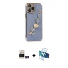 MARSİLYAN™- iPhone 14 Pro Max Kılıf Nova Işık Prime - Siyah 3D Antistatik Cam Ekran Koruyucu + Bilvis Titan Kamera Lens - DNMR
