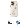 MARSİLYAN™- iPhone 14 Pro Max Kılıf Nova Işık Prime - Siyah 3D Antistatik Cam Ekran Koruyucu + Bilvis Titan Kamera Lens - DNMR