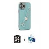 MARSİLYAN™- iPhone 14 Pro Max Kılıf Nova Işık Prime - Siyah 3D Antistatik Cam Ekran Koruyucu + PVD Metal Kamera Lens - TU