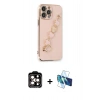 MARSİLYAN™- iPhone 14 Pro Max Kılıf Nova Işık Prime - Siyah 3D Antistatik Cam Ekran Koruyucu + PVD Metal Kamera Lens - TU