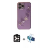 MARSİLYAN™- iPhone 14 Pro Max Kılıf Nova Işık Prime - Siyah 3D Antistatik Cam Ekran Koruyucu + PVD Metal Kamera Lens - TU