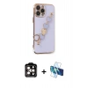 MARSİLYAN™- iPhone 14 Pro Max Kılıf Nova Işık Prime - Siyah 3D Antistatik Cam Ekran Koruyucu + PVD Metal Kamera Lens - TU