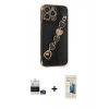 MARSİLYAN™- iPhone 14 Pro Max Kılıf Nova Işık Prime - Siyah 6D Mat Seramik Hayalet Nano Ekran Koruyucu + Bilvis Titan Kamera Lens - GS