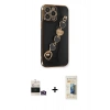 MARSİLYAN™- iPhone 14 Pro Max Kılıf Nova Işık Prime - Siyah 6D Mat Seramik Hayalet Nano Ekran Koruyucu + Bilvis Titan Kamera Lens - GD