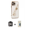 MARSİLYAN™- iPhone 14 Pro Max Kılıf Nova Işık Prime - Siyah 6D Mat Seramik Hayalet Nano Ekran Koruyucu + PVD Metal Kamera Lens - TU