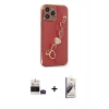 MARSİLYAN™- iPhone 14 Pro Max Kılıf Nova Işık Prime - Siyah Bilvis 3D Mat Cam Ekran Koruyucu + Derin Mor Bilvis Titan Kamera Lens
