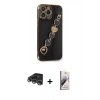 MARSİLYAN™- iPhone 14 Pro Max Kılıf Nova Işık Prime - Siyah Bilvis 3D Mat Cam Ekran Koruyucu + Raze Metal Kamera Lens - GS