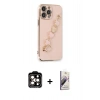 MARSİLYAN™- iPhone 14 Pro Max Kılıf Nova Işık Prime - Siyah Bilvis 3D Mat Cam Ekran Koruyucu + Turuncu PVD Metal Kamera Lens