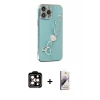 MARSİLYAN™- iPhone 14 Pro Max Kılıf Nova Işık Prime - Siyah Bilvis 3D Mat Cam Ekran Koruyucu + Turuncu PVD Metal Kamera Lens