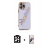 MARSİLYAN™- iPhone 14 Pro Max Kılıf Nova Işık Prime - Siyah Bilvis 3D Mat Cam Ekran Koruyucu + Turuncu PVD Metal Kamera Lens