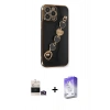 MARSİLYAN™- iPhone 14 Pro Max Kılıf Nova Işık Prime - Siyah Bilvis 5in1 3D Magic Cam Ekran Koruyucu + Bilvis Titan Kamera Lens - GD
