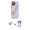 MARSİLYAN™- iPhone 14 Pro Max Kılıf Nova Işık Prime - Siyah Bilvis 5in1 3D Magic Cam Ekran Koruyucu + Gold Band Metal Kamera Lens