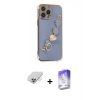 MARSİLYAN™- iPhone 14 Pro Max Kılıf Nova Işık Prime - Siyah Bilvis 5in1 3D Magic Cam Ekran Koruyucu + Gold Band Metal Kamera Lens