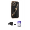 MARSİLYAN™- iPhone 14 Pro Max Kılıf Nova Işık Prime - Siyah Bilvis 5in1 3D Magic Cam Ekran Koruyucu + Raze Metal Kamera Lens - GS