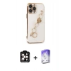 MARSİLYAN™- iPhone 14 Pro Max Kılıf Nova Işık Prime - Siyah Bilvis 5in1 3D Magic Cam Ekran Koruyucu + PVD Metal Kamera Lens - TU