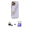 MARSİLYAN™- iPhone 14 Pro Max Kılıf Nova Işık Prime - Siyah Bilvis 5in1 5D Magic Hayalet Cam Ekran Koruyucu + Derin Mor Bilvis Titan Kamera Lens