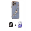 MARSİLYAN™- iPhone 14 Pro Max Kılıf Nova Işık Prime - Siyah Bilvis 5in1 5D Magic Hayalet Cam Ekran Koruyucu + PVD Metal Kamera Lens - TU
