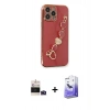 MARSİLYAN™- iPhone 14 Pro Max Kılıf Nova Işık Prime - Siyah Bilvis 5in1 5D Magic Hayalet Cam Ekran Koruyucu + Derin Mor Bilvis Titan Kamera Lens