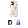 MARSİLYAN™- iPhone 14 Pro Max Kılıf Nova Işık Prime - Siyah Bilvis 5in1 5D Magic Hayalet Cam Ekran Koruyucu + PVD Metal Kamera Lens - TU