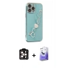 MARSİLYAN™- iPhone 14 Pro Max Kılıf Nova Işık Prime - Siyah Bilvis 5in1 5D Magic Hayalet Cam Ekran Koruyucu + PVD Metal Kamera Lens - TU