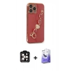 MARSİLYAN™- iPhone 14 Pro Max Kılıf Nova Işık Prime - Siyah Bilvis 5in1 5D Magic Hayalet Cam Ekran Koruyucu + PVD Metal Kamera Lens - TU