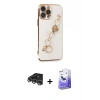 MARSİLYAN™- iPhone 14 Pro Max Kılıf Nova Işık Prime - Siyah Bilvis 5in1 5D Magic Hayalet Cam Ekran Koruyucu + Raze Metal Kamera Lens - GS