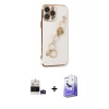 MARSİLYAN™- iPhone 14 Pro Max Kılıf Nova Işık Prime - Siyah Bilvis 5in1 5D Magic Hayalet Cam Ekran Koruyucu + Derin Mor Bilvis Titan Kamera Lens