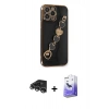 MARSİLYAN™- iPhone 14 Pro Max Kılıf Nova Işık Prime - Siyah Bilvis 5in1 5D Magic Hayalet Cam Ekran Koruyucu + Raze Metal Kamera Lens - GS