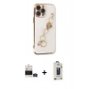 MARSİLYAN™- iPhone 14 Pro Max Kılıf Nova Işık Prime - Siyah Bilvis Hayalet Cam Ekran Koruyucu + Gold Bilvis Titan Kamera Lens