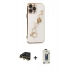MARSİLYAN™- iPhone 14 Pro Max Kılıf Nova Işık Prime - Siyah Bilvis Hayalet Cam Ekran Koruyucu + Raze Metal Kamera Lens - GD