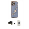 MARSİLYAN™- iPhone 14 Pro Max Kılıf Nova Işık Prime - Siyah Bilvis Hayalet Cam Ekran Koruyucu + Raze Metal Kamera Lens - GD